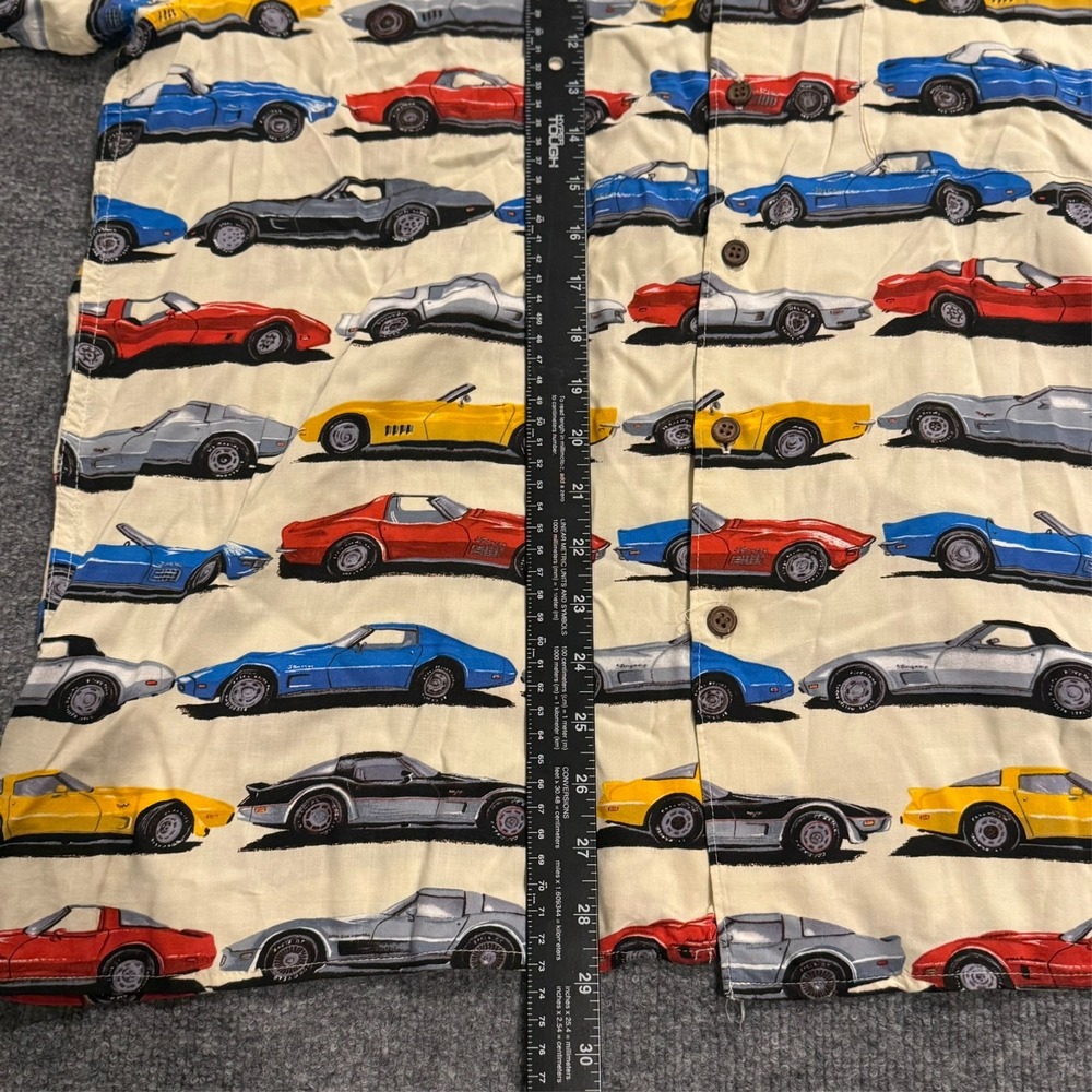 Vtg Reyn Spooner Corvette Hawaiian Shirt Rayon All Over Print Mens Large - Picture 6 of 6